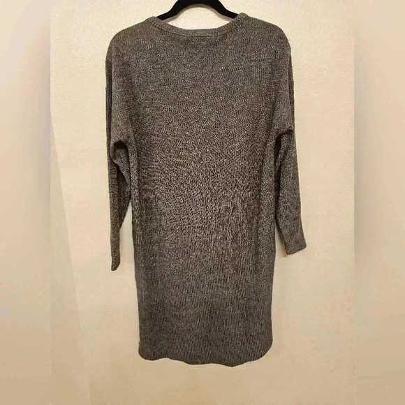 Savanna Jane Ribbed Knit Dress Women Medium Gray Floral Embroidered Boho - Picture 5 of 10
